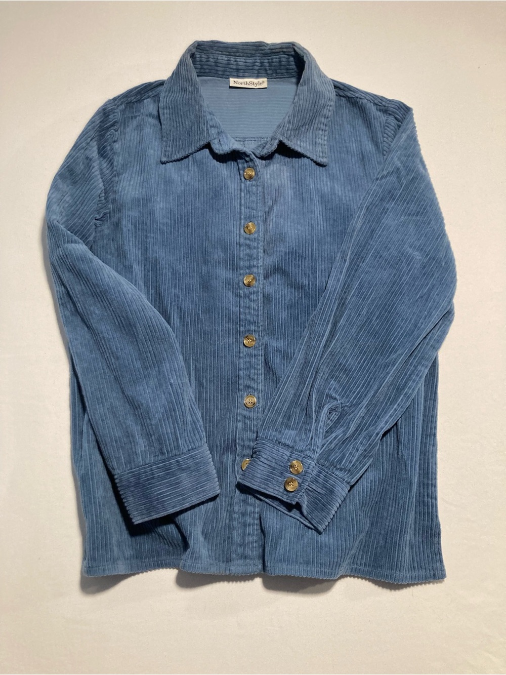 NorthStyle Light Blue Corduroy Button Up